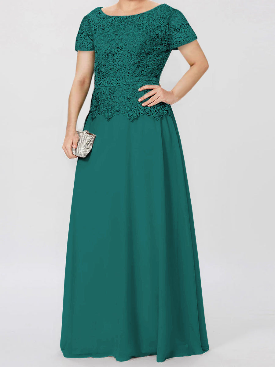 A Line Princess Short Sleeves Mother Of The Bride Dresses With Applique Sequins