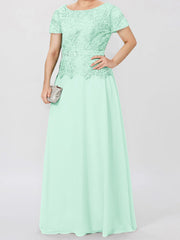 A-Line/Princess Short Sleeves Mother of the Bride Dresses with Applique & Sequins