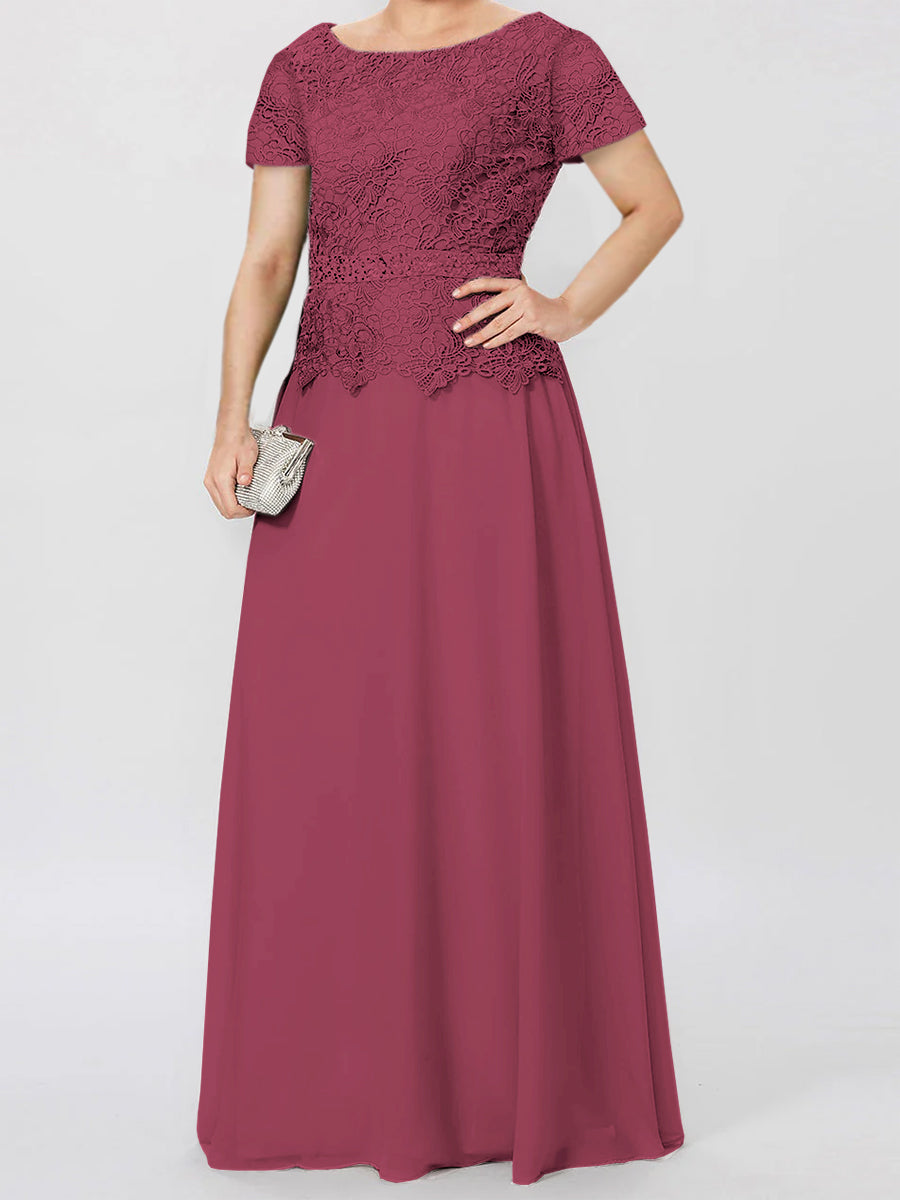 A Line Princess Short Sleeves Mother Of The Bride Dresses With Applique Sequins