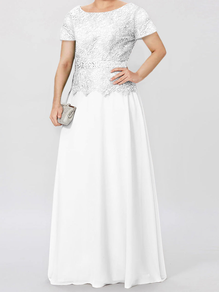 A Line Princess Short Sleeves Mother Of The Bride Dresses With Applique Sequins