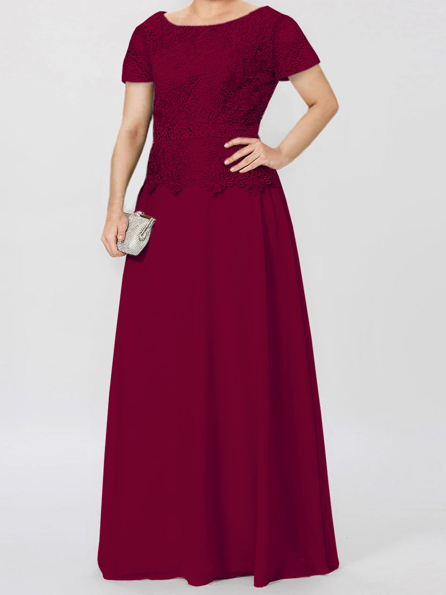 A Line Princess Short Sleeves Mother Of The Bride Dresses With Applique Sequins
