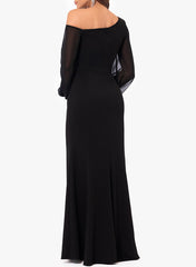 Trumpet Mermaid Asymmetrical Floor Length One Shoulder Long Sleeves Mother Of The Bride Dresses Chiffon