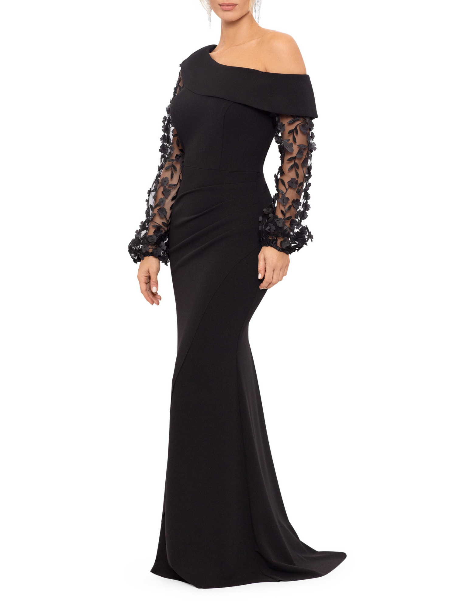 Mermaid Trumpet One Shoulder Floor Length Mother Of The Bride Groom Dresses With Applique