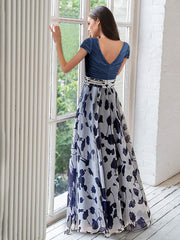 A Line Princess V Neck Short Sleeves Mother Of The Bride Dresses With Flower Ruches