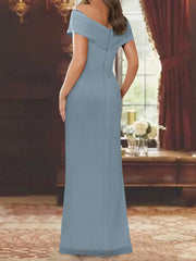 Sheath Column Off The Shoulder Floor Length Mother Of The Bride Dresses With Sequins Beading