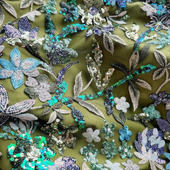 A Line Princess Shirt Collar Satin Mother Of The Bride Jumpsuit Overskirt Floral Sequins Pocket Half Sleeves Floor Length