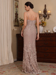 2 Pieces Sheath Column Scoop Lace Mother Of The Bride Dresses With Wrap Beading Floral Half Sleeves Floor Length