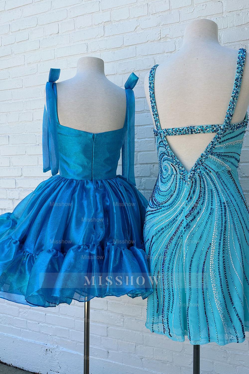 Misshow A-Line Kelly Green Short Homecoming Dress/Mini Dress with Bow