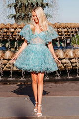 Misshow A-Line Off The Shoulder Pink Corset Floral Short Homecoming Dress/Mini Dress