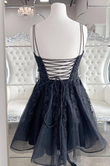 Misshow Black A-Line Lace Short Homecoming Dress/Mini Dress