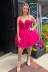 Misshow Blue Sparkly A Line Corset Short Homecoming Dress/Mini Dress