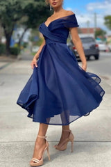 Misshow Burgundy Off The Shoulder Prom Dress