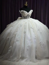 Misshow Exquisite Off-Shoulder Ball Gown with Floral Appliques & Beaded Tulle Quinceanera & Sweet 16 Formal Evening Dress