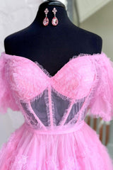 Misshow Fuchsia Corset A-Line Short Homecoming Dress/Mini Dress
