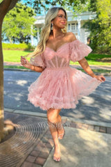 Misshow Fuchsia Corset A-Line Short Homecoming Dress/Mini Dress