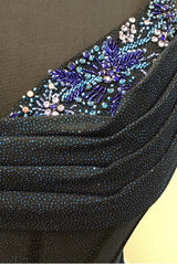 Misshow Glitter Navy Beaded Corset Lace-Up Back Tight Short Homecoming Dress/Mini Dress