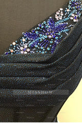 Misshow Glitter Navy Beaded Corset Lace-Up Back Tight Short Homecoming Dress/Mini Dress