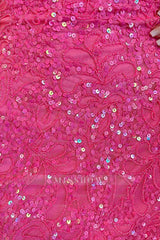 Misshow Glitter Pink Beaded Tight Sequins Short Homecoming Dress/Mini Dress