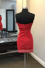 Misshow Glitter Red Sweetheart Tight Short Homecoming Dress/Mini Dress with Appliques