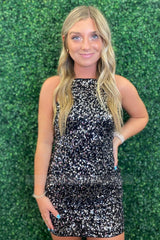 Misshow Glitter Royal Blue Spaghetti Straps Sequins Tight Short Homecoming Dress/Mini Dress