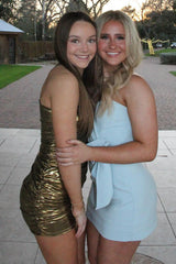 Misshow Golden Tiered Short Tight Homecoming Dress/Mini Dress