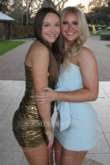 Misshow Golden Tiered Short Tight Homecoming Dress/Mini Dress