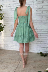 Misshow Green Sweetheart Homecoming Dress/Mini Dress with Appliques