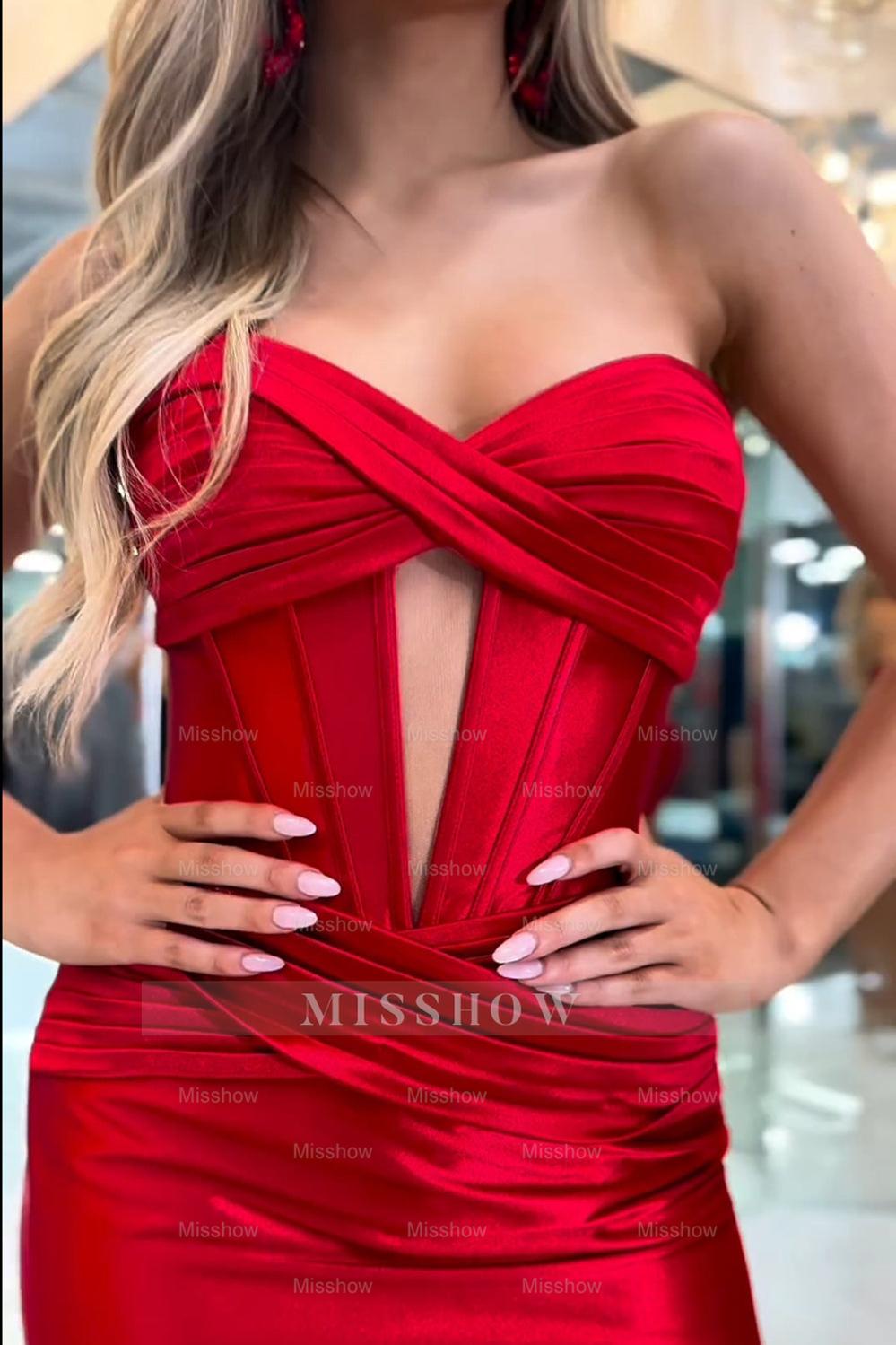 Misshow Hot Pink Corset Sweetheart Tight Short Homecoming Dress/Mini Dress