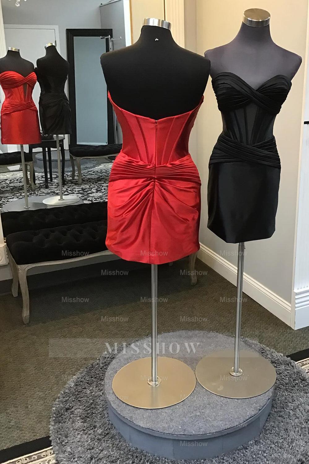 Misshow Hot Pink Corset Sweetheart Tight Short Homecoming Dress/Mini Dress