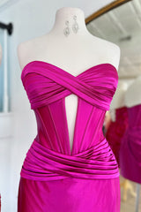 Misshow Hot Pink Corset Sweetheart Tight Short Homecoming Dress/Mini Dress