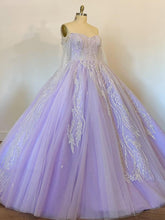 Misshow Lavender Tulle Princess Gown Off-Shoulder Ball Gown with Lace Appliques for Quinceanera & Sweet 16 Evening Dresses