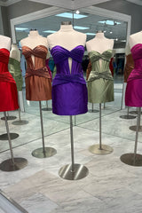 Misshow Lilac Sweetheart Corset Tight Short Homecoming Dress/Mini Dress