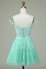 Misshow Mint Backless Short Homecoming Dress/Mini Dress with Appliques