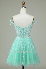 Misshow Mint Backless Short Homecoming Dress/Mini Dress with Appliques