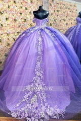 Misshow Off-Shoulder Ball Gown Sparkling Purple Sequins & Lace-Up Tulle Quinceanera Dress for Sweet 16 & Birthday Parties