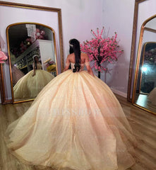 Misshow Off-Shoulder Beaded Tulle Ball Gown Princess Quinceanera & Sweet 16 Party Dress