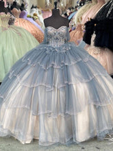 Misshow Off-Shoulder Tiered Ruffles Ball Gown Princess Quinceanera & Sweet 16 Birthday Party Dress