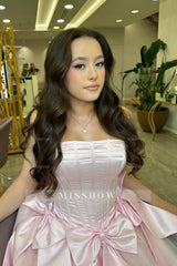 Misshow Pink A Line Sweetheart Corset Short Homecoming Dress/Mini Dress