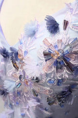 Misshow Purple V Neck A Line Homecoming Dress/Mini Dress