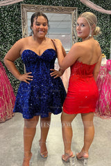 Misshow Red Corset Sweetheart Bodycon Homecoming Dress/Mini Dress With Appliques