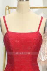 Misshow Red Sequins Lace-Up Tight Short Homecoming Dress/Mini Dress