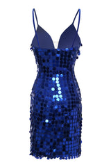 Misshow Royal Blue Sparkly Sequins Tight Short Homecoming Dress/Mini Dress