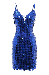Misshow Royal Blue Sparkly Sequins Tight Short Homecoming Dress/Mini Dress
