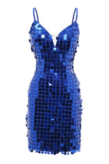 Misshow Royal Blue Sparkly Sequins Tight Short Homecoming Dress/Mini Dress