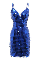 Misshow Royal Blue Sparkly Sequins Tight Short Homecoming Dress/Mini Dress