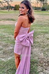 Misshow Royal Blue Strapless Tight Short Homecoming Dress/Mini Dress with Bowknot