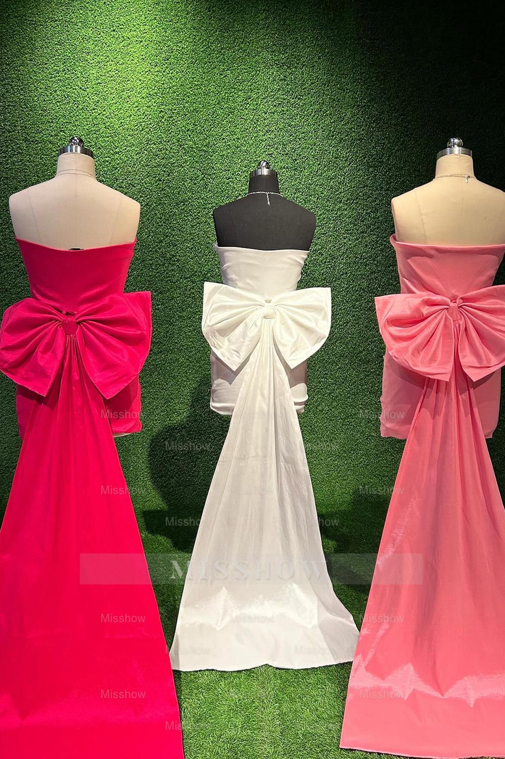 Misshow Royal Blue Strapless Tight Short Homecoming Dress/Mini Dress with Bowknot