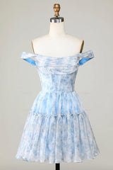 Misshow Sage Floral A-Line Corset Short Homecoming Dress/Mini Dress