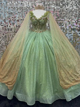 Misshow Sage Green Beaded Ball Gown Sweetheart Neckline Sparkling Tulle Quinceanera Dress for Sweet 16 & Formal Evenings