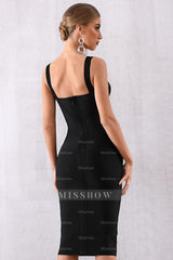 Misshow Sheath Sweetheart Black Cocktail Party Dress